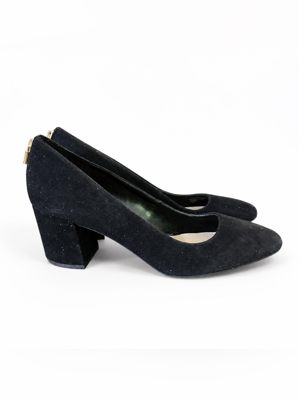 Michael Kors Black Suede Block Heel Pumps